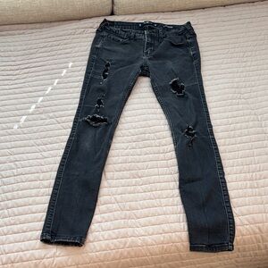 Hollister Black Washed Distressed Skinny Jeans
